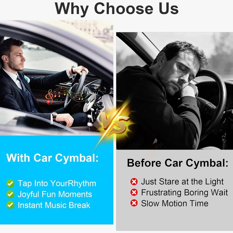 Taikcsut Car Cymbal Air Vent, Car Symbol Drum Air Vent, Crash Dash Board Drum Symbol, Mini Drums Crash Cymbal For Music Lovers(Sliver) - Image 3